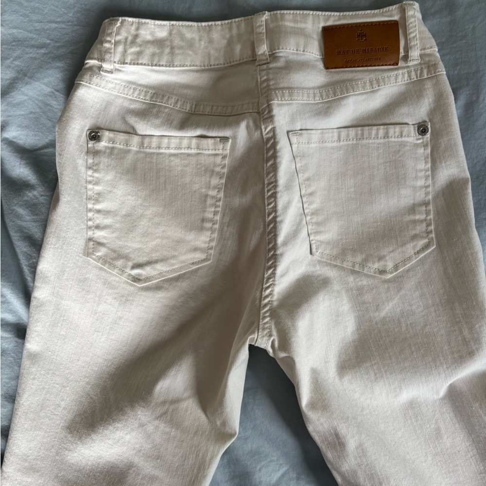 Women's Straight Leg Jeans in Cream - Picture 7 of 15